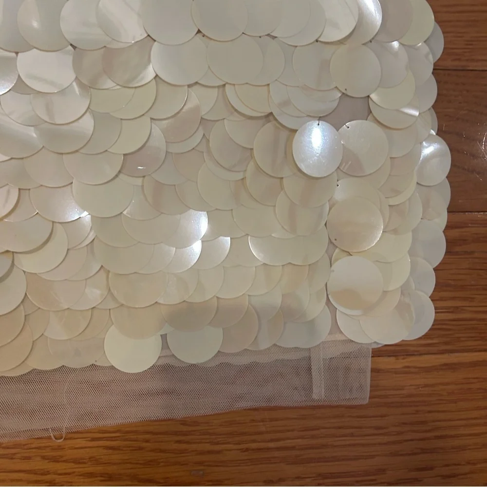 BCBGMaxAzria size 2 womens Sequin Sleeveless Dress cream white luxury - Picture 3 of 8